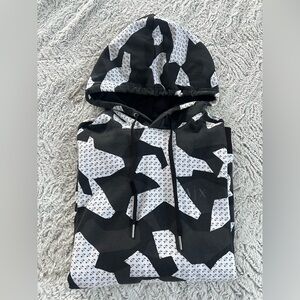 Armani Exchange Gray and White Hoodie